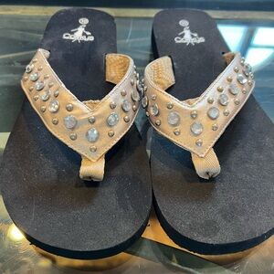 Corkys Tan Rhinestone Sandals